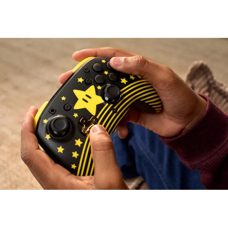 Turtle Beach Rematch Super Mario Star TBC-8101-75 bezvadu spēļu kontrolieris Nintendo Switch / Switch Lite, melns/dzeltens