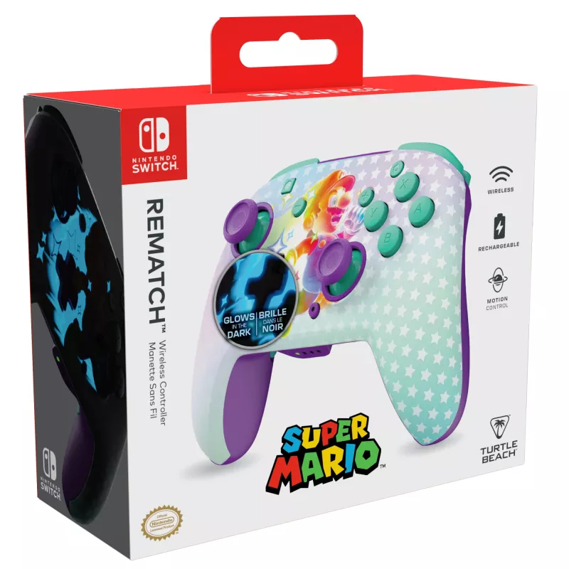 Turtle Beach Rematch Invincible Mario TBC-8101-95 bezvadu spēļu kontrolieris Nintendo Switch / Switch Lite, zaļš
