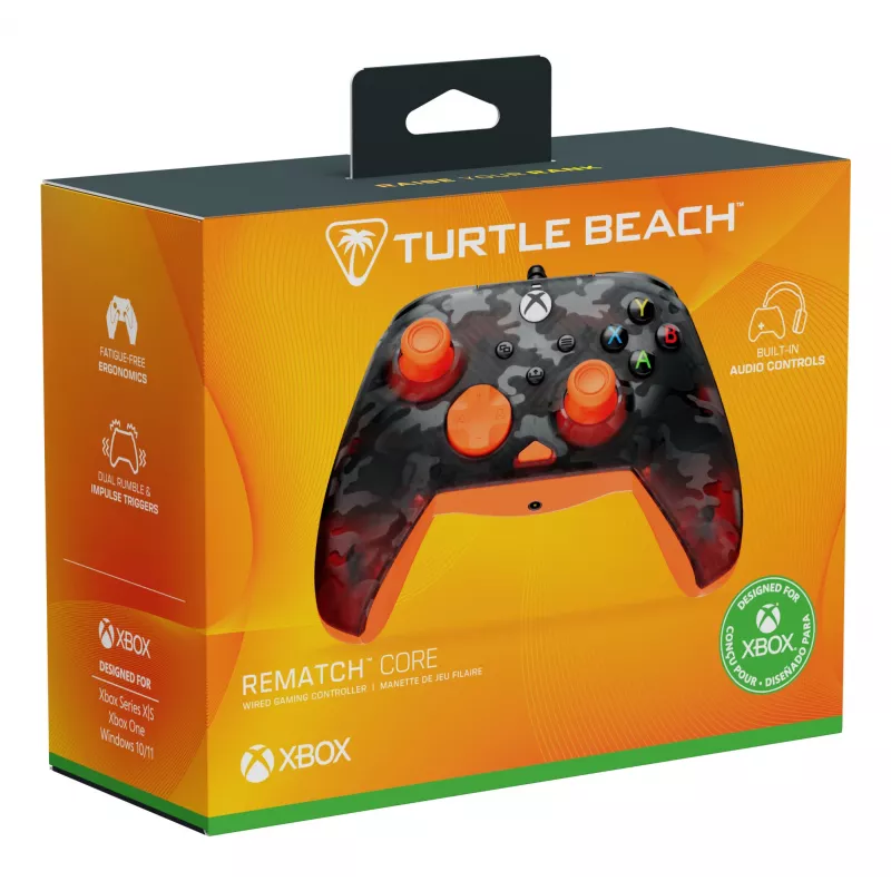 Spēļu kontrolieris Turtle Beach Rematch Core melns pelēks oranžs vadu USB