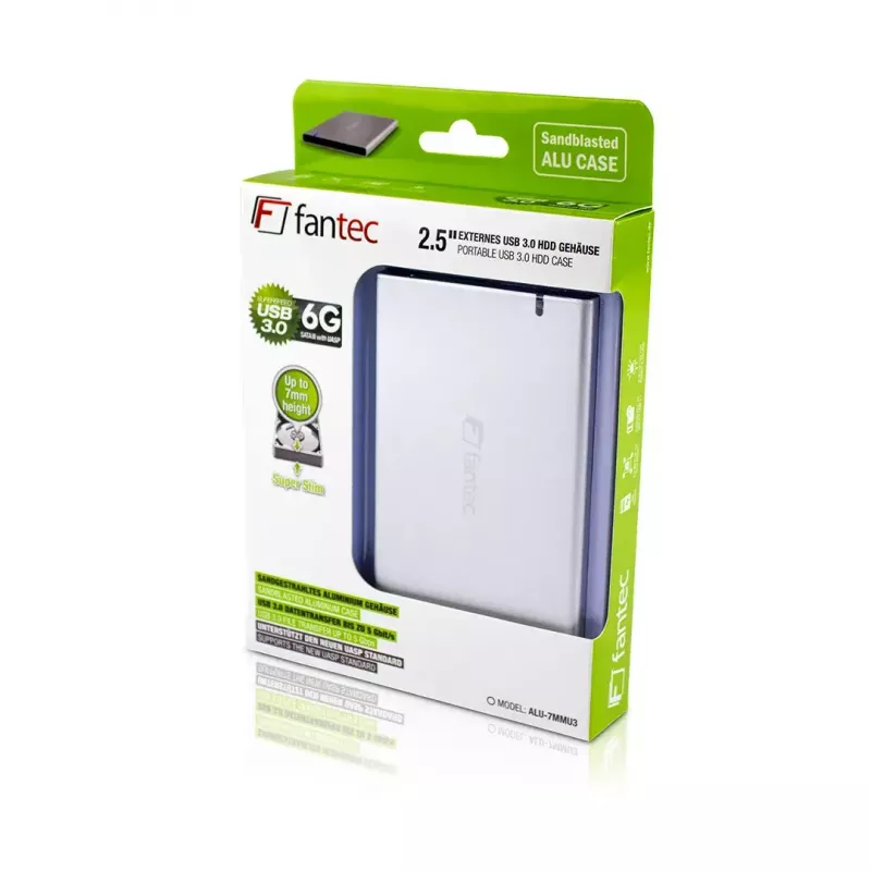 Fantec ALU7MMU3 Silver ārējais korpuss 2.5 collu HDD/SSD