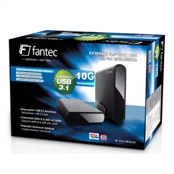 HDD korpuss Fantec DB-ALU31 Melns 3.5 collu