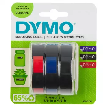 Marķēšanas lente DYMO 3D S0847750, 9 mm x 3 m, 3 ruļļi