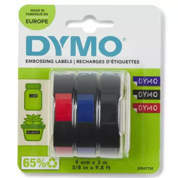 Marķēšanas lente DYMO 3D S0847750, 9 mm x 3 m, 3 ruļļi