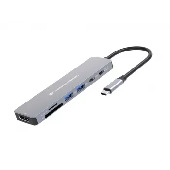 Conceptronic DONN28G 7-in-1 USB 3.2 Gen 1 Docking Station, 4K60Hz HDMI, USB-A 5Gbps x 2, USB-C 5Gbps, SD, TF/MicroSD, 100W USB PD
