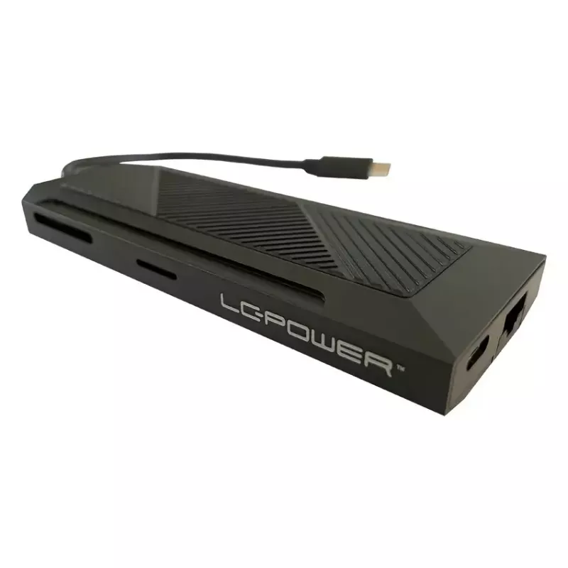 USB centrmezgls LC-Power LC-HUB-C-MULTI-6-RGB Type-C 5000 Mbit/s Melns