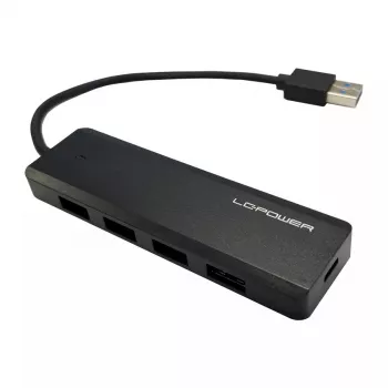 USB centrmezgls LC-Power LC-HUB-U3-4-V2 USB 3.2 Gen 1 Type-A Type-C 5 Mbit/s Melns