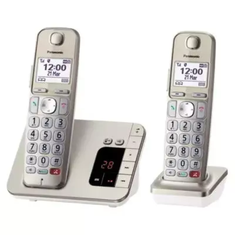 DECT telefons Panasonic KX-TGE262GN ar divām bezvadu klausulēm un atbildētāju
