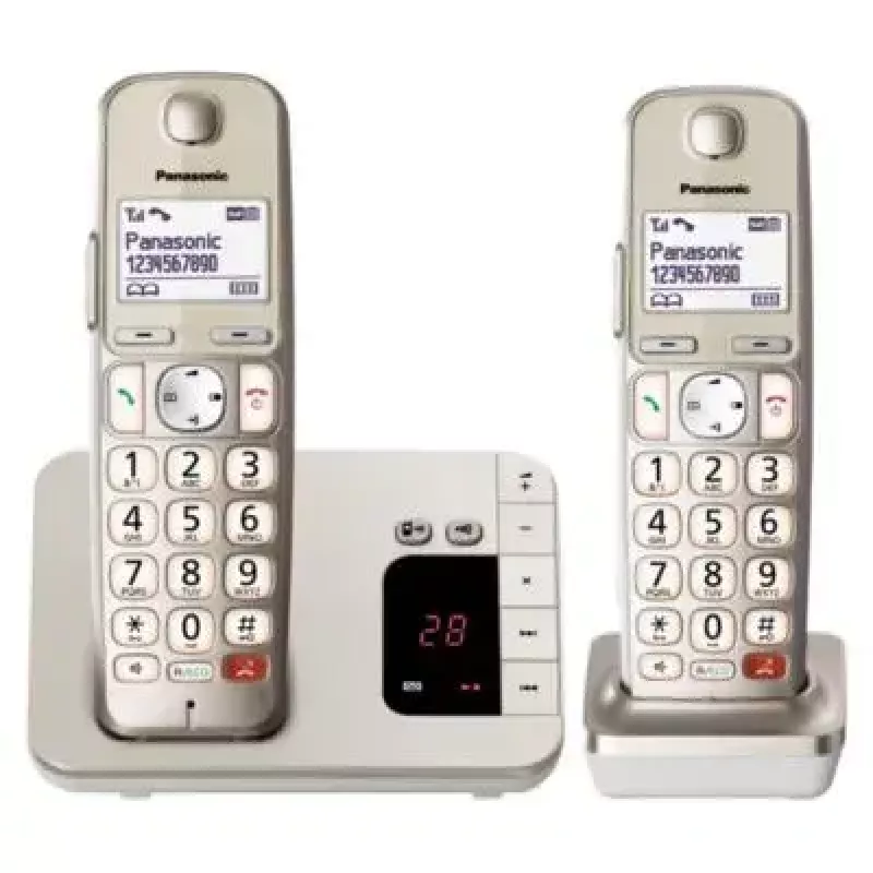DECT telefons Panasonic KX-TGE262GN ar divām bezvadu klausulēm un atbildētāju