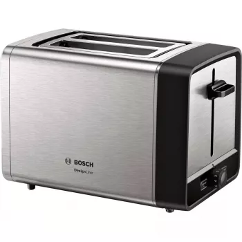 Bosch TAT5P420 tosters 2 šķēlēm 970 W Melns, Nerūsējošais tērauds