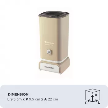 Ariete 2878 Vintage piena putotājs kapučīno, tējai, karstai un aukstai šokolādei, dzērieniem, 500 W, pasteļgaiši bēšā krāsā