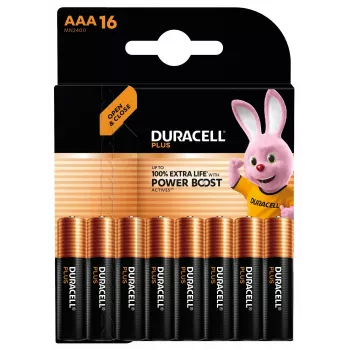 Duracell Plus AAA vienreizējās lietošanas sārma baterija, 16 gab., 1,5 V