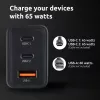 Strāvas adapteris Intenso W65ACC ar USB-C un USB-A portiem, melns