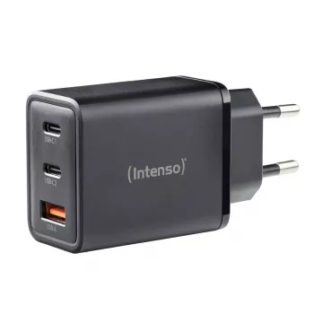 Strāvas adapteris Intenso W65ACC ar USB-C un USB-A portiem, melns