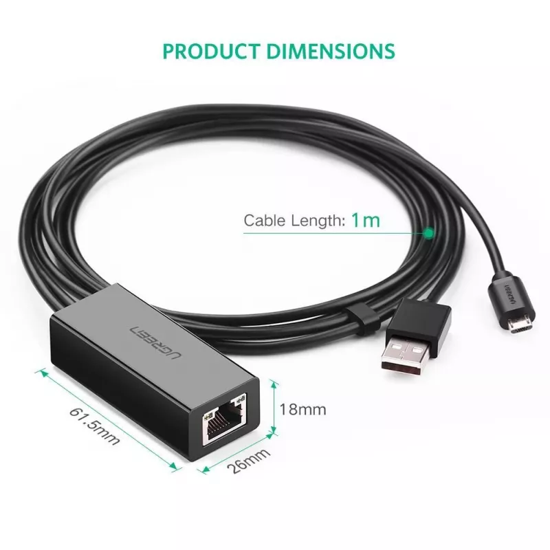 Tīkla karte Ugreen 30985 Ethernet vadu USB interfeiss