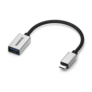 USB kabelis Marmitek 08375 0.15m USB 3.2 Gen 1 USB C USB A Melns Sudrabs