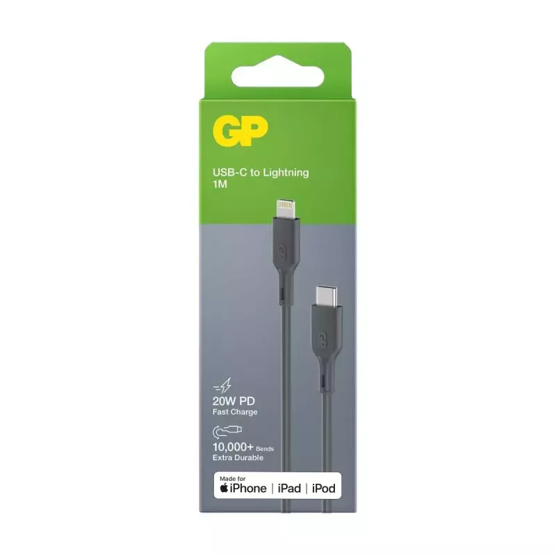 Kabelis GP Batteries CL1P 1m Pelēks Lightning USB-C