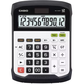 Finanšu kalkulators Casio WD-320MT galddators 12 cipari melns balts