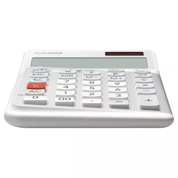 Pamatkalkulators Casio JE-12E-WE galda, 12 cipari, balts
