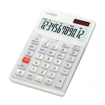 Pamatkalkulators Casio JE-12E-WE galda, 12 cipari, balts