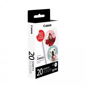 Canon ZINK™ 1,3” iepriekš sagrieztu apļu uzlīmju komplekts, 20 loksnes