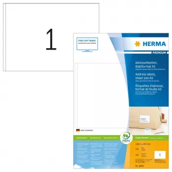 Adrešu etiķetes Premium HERMA A5 148.5x205 mm 400 loksnes