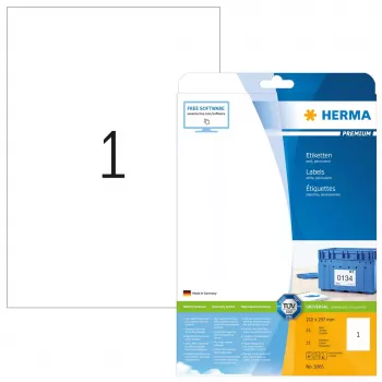 Pašlīmējošā printera etiķete HERMA Labels Premium A4 210x297 mm