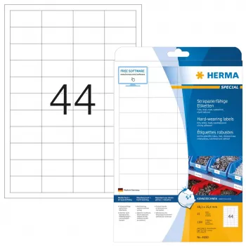 Pašlīmējošās printera etiķetes HERMA Labels izturīgas A4 48,3x25,4 mm
