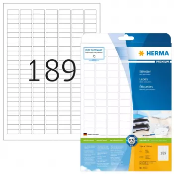 Pašlīmējošas printera etiķetes HERMA Labels Premium A4 25.4x10 mm 4725 gab.
