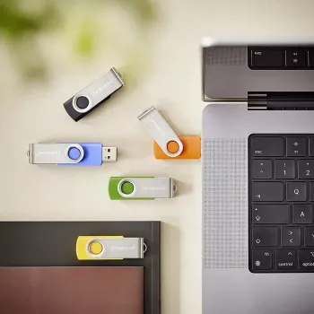 INTENSO Office Line USB zibatmiņu multipaka 5×64 GB, USB-A, USB 3.2 Gen 1, grozāms, daudzkrāsains