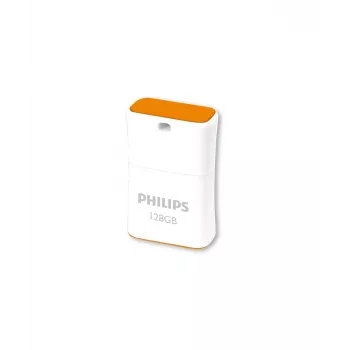 Philips Pico USB zibatmiņa 128 GB USB Type-A 2.0 Oranžs, Balts
