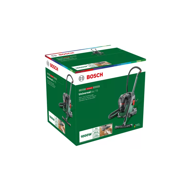 Bosch UniversalVac 15 Melns, Zaļš 15 L 1000 W