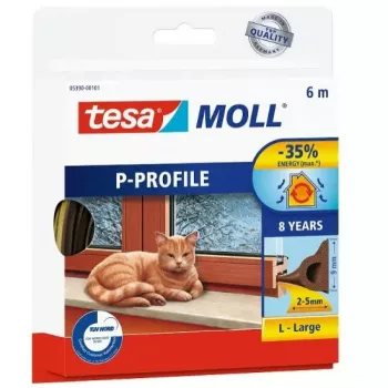 Logu blīve gumijas TESA P-Profils 6 m Brūna