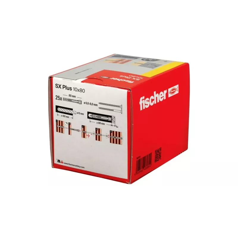 Fischer 568110 SX Plus enkurplugs 10x80 mm neilons 25 gab.