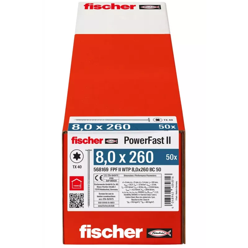 Skrūve/koksne Fischer 568169 50 gab.