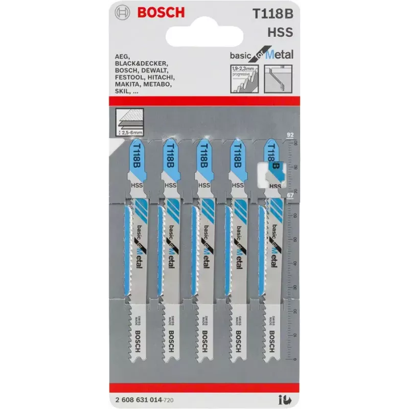 Finiera zāģa asmens Bosch T 118 B HSS tērauds 5 gab.