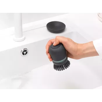 Trauku birste ar ziepju dozatoru Brabantia 302626 Pelēka 86mm x 86mm x 105mm