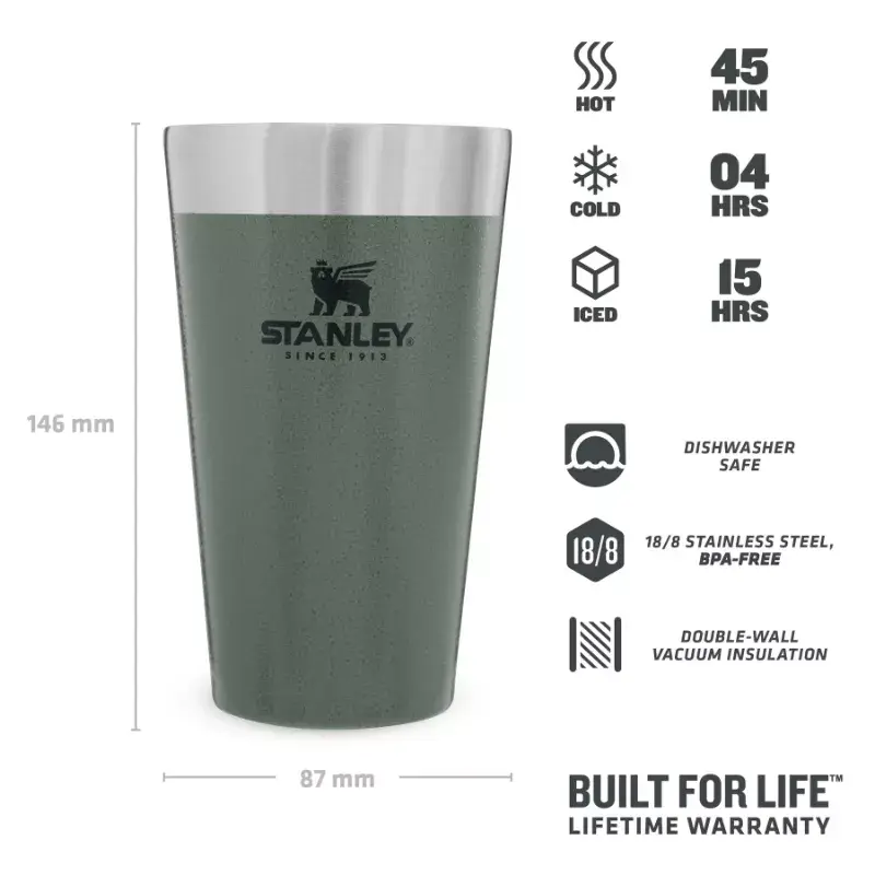 Termokrūze STANLEY Stacking Tumbler 0.47 L zaļa