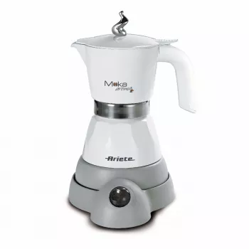 Ariete 1358 Moka Aroma elektriskā moka kanna - 2/4 tases - bezvadu pamatne - automātiskā izslēgšanās - temperatūras uzturēšana 30 min - 400 W - balta