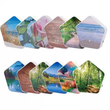 Skaņu mašīna Olympia Sounds of Nature, balta, kompakti izmēri 135×30×130 mm