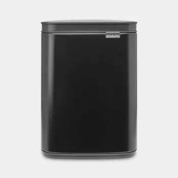 Atkritumu tvertne Brabantia Bo 4 L taisnstūra, tērauda korpuss, melna, 200×172×272 mm