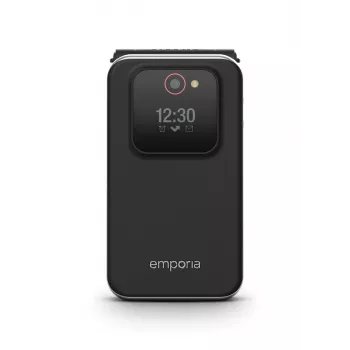 Emporia Joy V228 atvāžamais telefons (melns) – 2,8 collu displejs, lielas pogas, ārkārtas zvanu poga