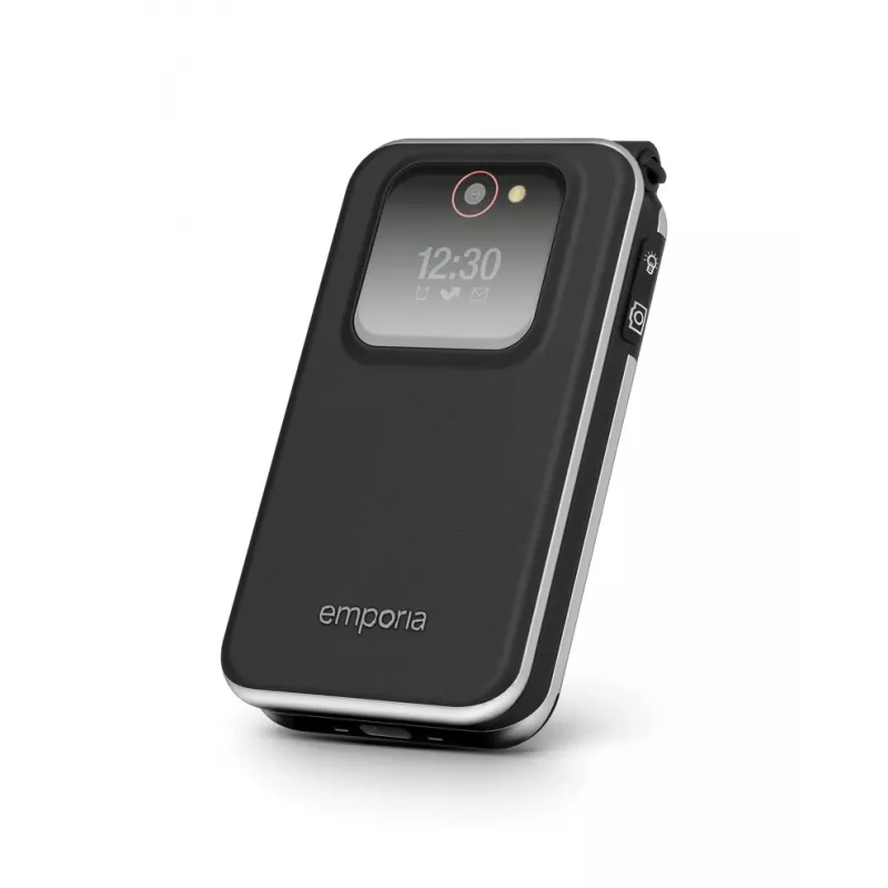 Emporia Joy V228 atvāžamais telefons (melns) – 2,8 collu displejs, lielas pogas, ārkārtas zvanu poga