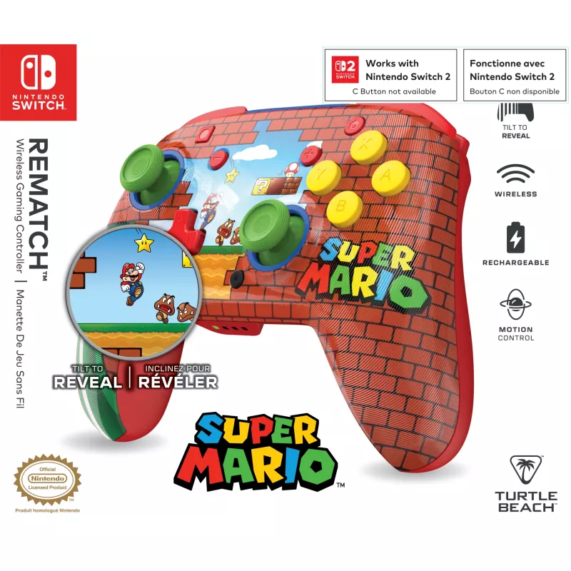 Turtle Beach Rematch bezvadu kontrolieris Nintendo Switch, Mario Bricks Reveal