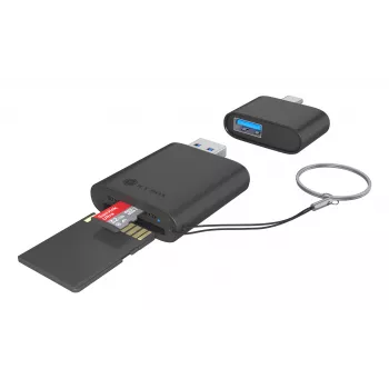 ICY BOX IB-CR204-CU3 2-in-1 karšu lasītājs ar USB Type-A un USB Type-C interfeisu