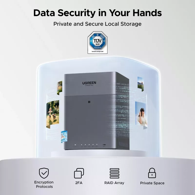 UGREEN NAS DH4300 Plus 4-bay 120TB ar 2.5GbE un USB-C
