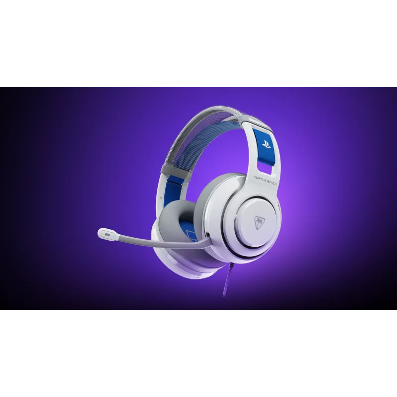 Turtle Beach Atlas 200 Baltas vadu spēļu austiņas PS5 un PS4 - oficiāli licencētas PlayStation