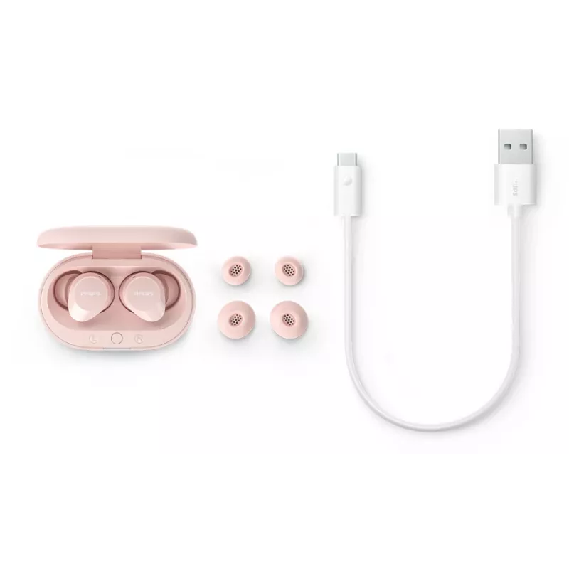Philips TAT1209PK/00 austiņas True Wireless Stereo (TWS) Iekšauss Zvanu/Mūzikas Bluetooth Rozā