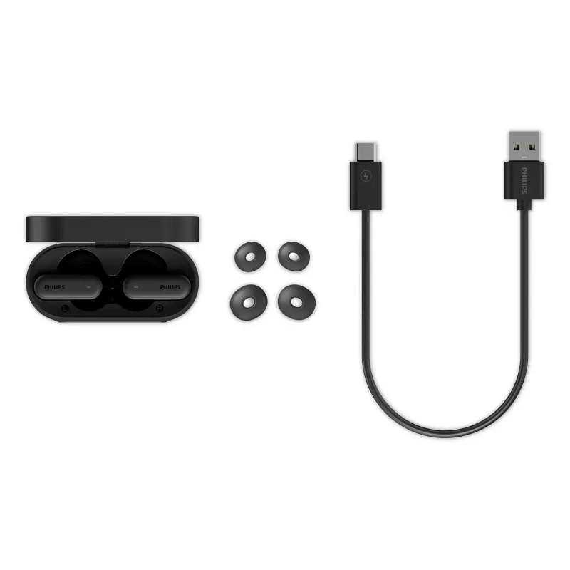 Austiņas Philips TAT6000BK/00 True Wireless Stereo (TWS) Bluetooth Iekšauss, 20–20000 Hz, 10 m, Melna