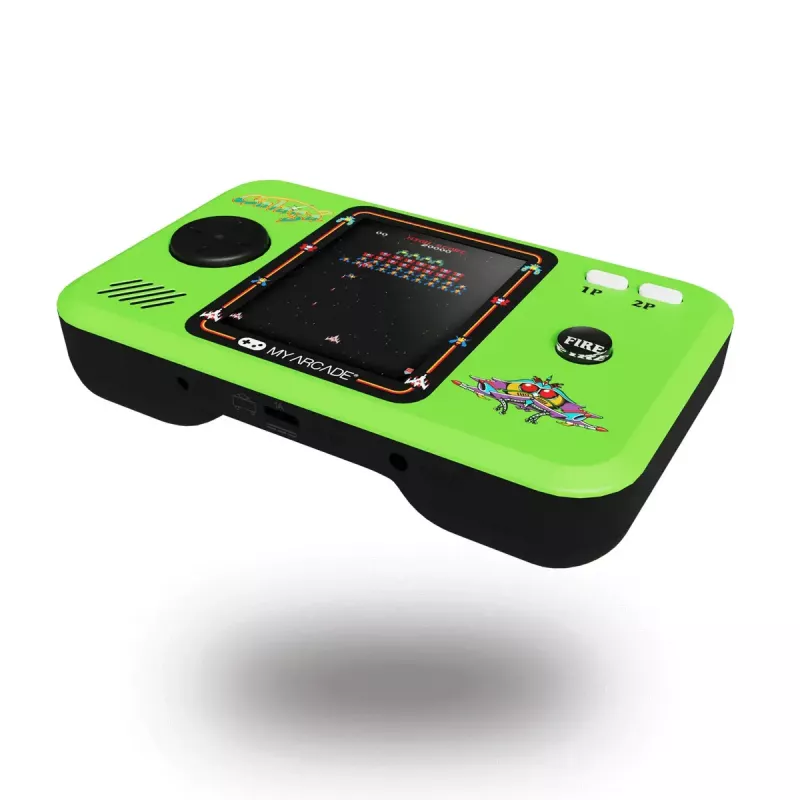Rokas spēļu konsole My Arcade GALAGA Pocket Player Pro — 2,75 collu (6,98 cm) ekrāns, D-pad, 3,5 mm, USB/AA baterijas