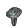 Auto lādētājs Vention 3-Port USB (USB-C + 2× USB-A) 30W/18W/5W Melns